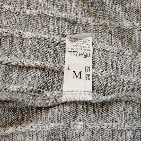 Gray Ribbed Knit Dress and Cardigan Set - Picture 3 of 3